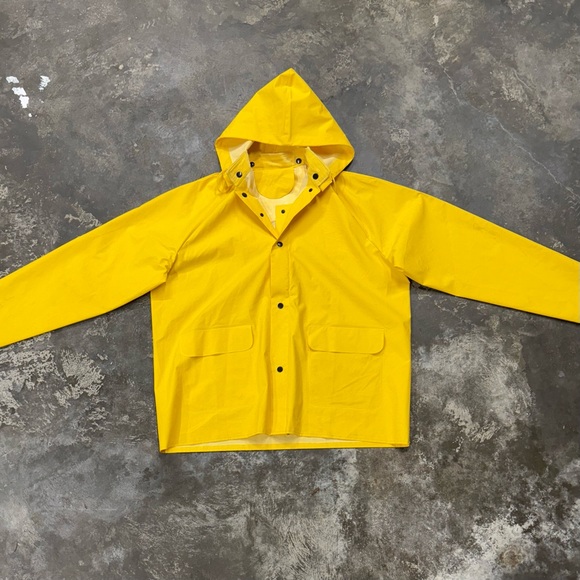 Vintage Stearns PVC Rain Suit Set Jacket Bibs Hood Fishing Workwear Gear - Picture 3 of 10